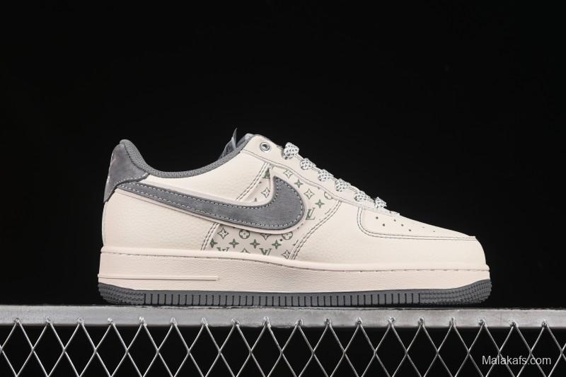 Nike Air Force 1 '07 Low LV Collaboration Light Gray Small Double Hook Casual Sneakers - YX5066-350