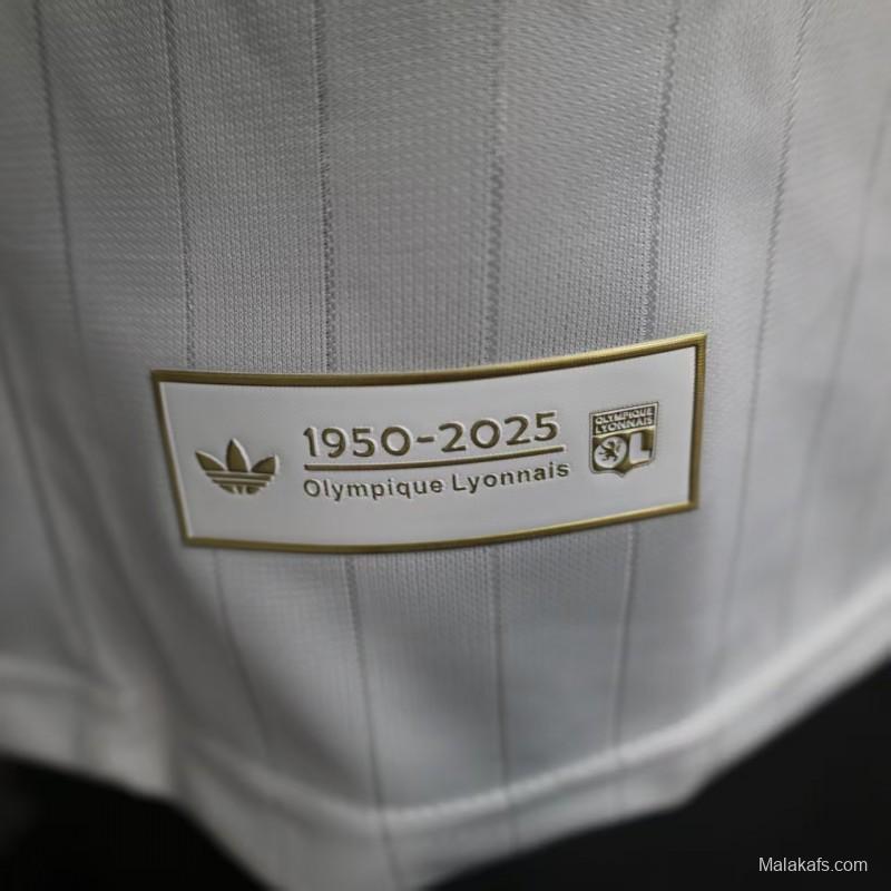 Player Version 25/26 Olympique Lyonnais Lyon White 50Th Anniversary Jersey