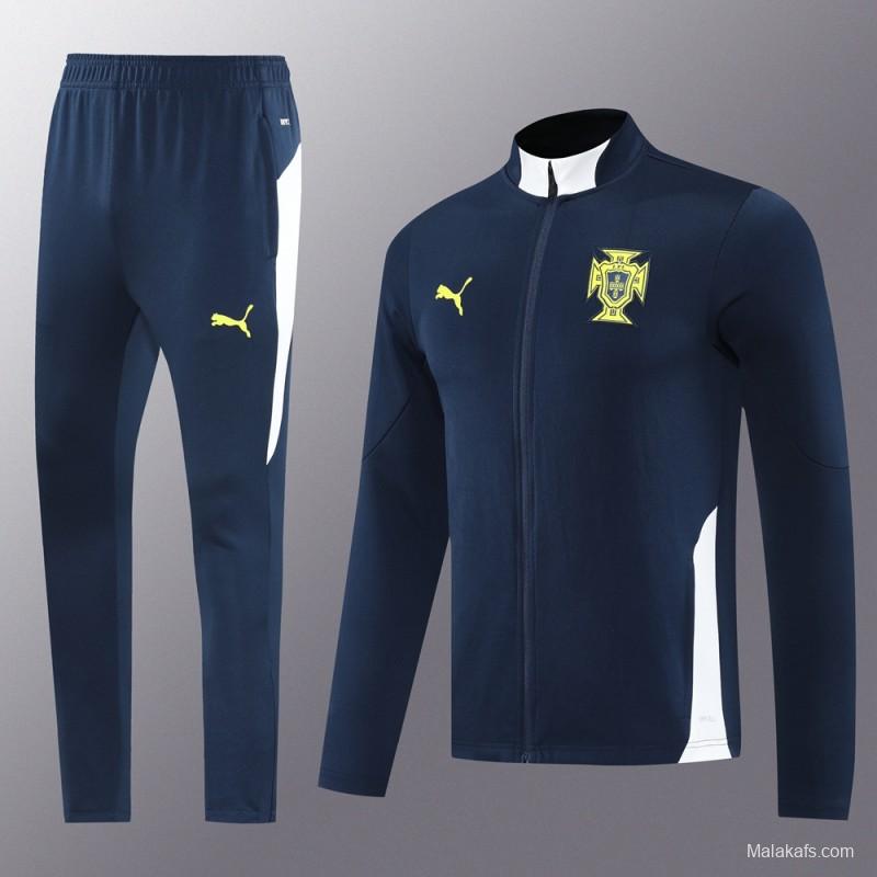 2025 Portugal Navy Full Zipper Jacket +Long Pants