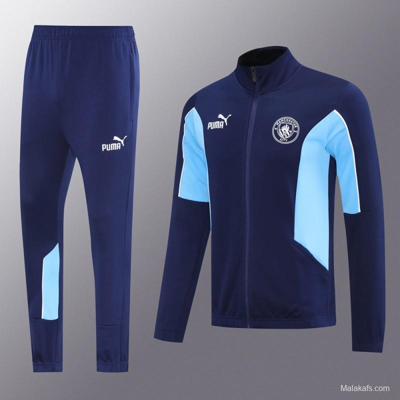 25/26 Manchester City Blue/Navy Full Zipper Jacket +Long Pants