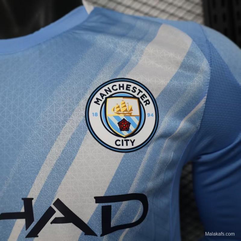 Player Version 25/26 Manchester City Home Long Sleeve Jersey