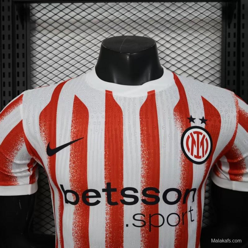 Player Version 25/26 Inter Milan Red/White Stripe Special Jersey