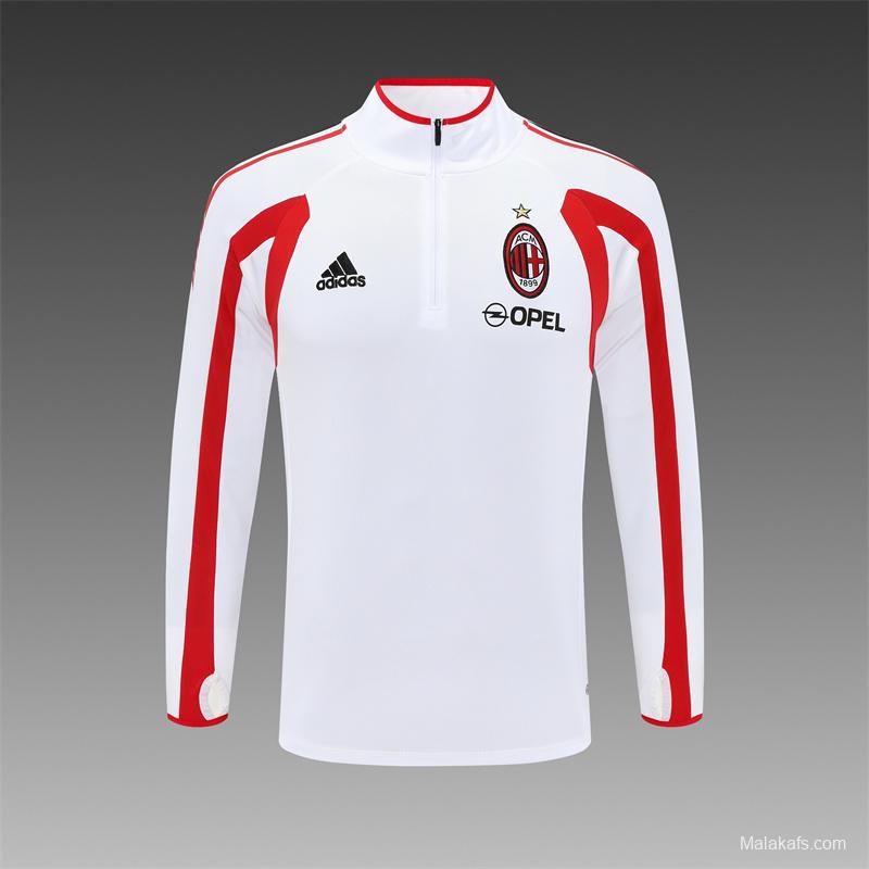 Retro 05/06 AC Milan White Half Zipper Jacket