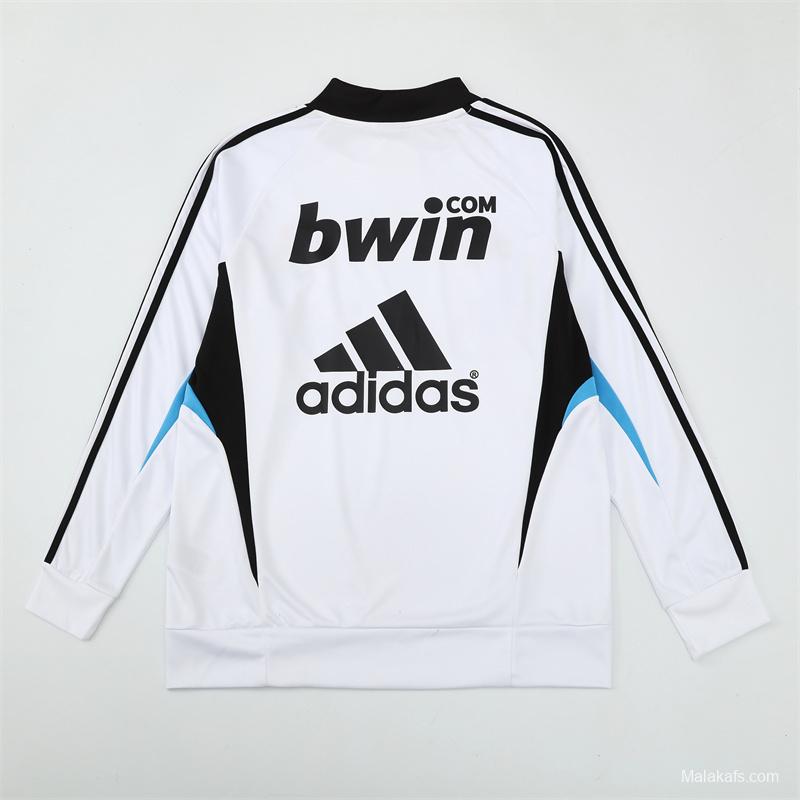 Retro 08/09 Real Madrid White Half Zipper Jacket+Long Pants