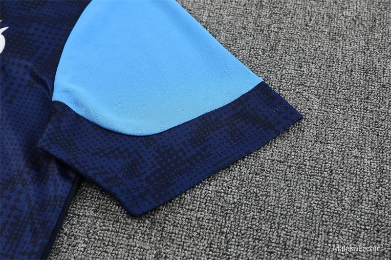 25/26 Olympique de Marseille Royal Blue Camouflage with XS Short Sleeve+Soccer Shorts