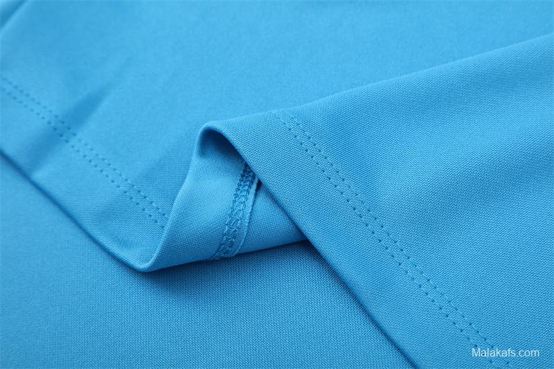 Retro 05/06 Real Madrid Light Blue Half Zipper Jacket+Long Pants