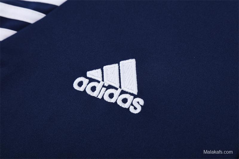 Retro 03/04 Real Madrid Royal Blue Half Zipper Jacket+Long Pants