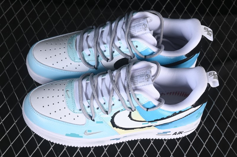 Nike Air Force 1'07 Low Hand-drawn Graffiti Electric Blue Tone Casual Sneakers - FB8917-300