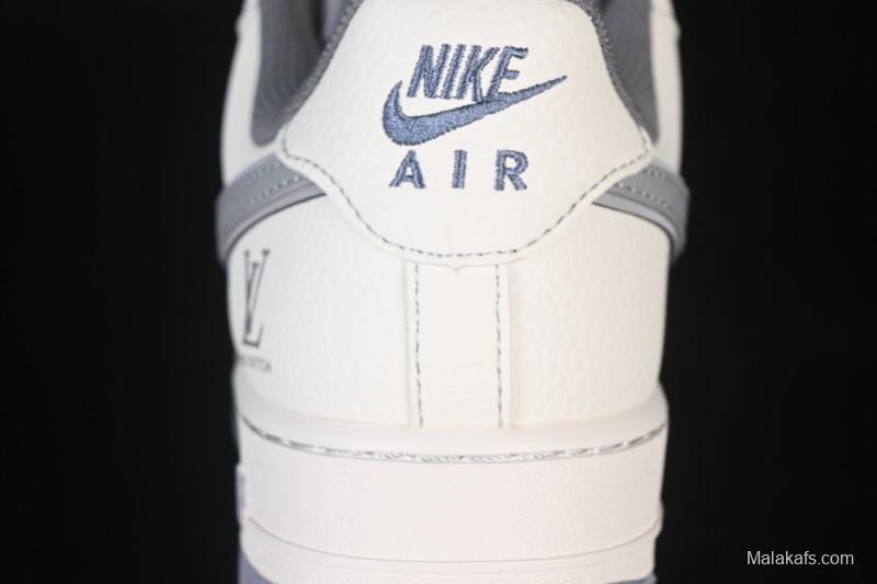 Nike Air Force 1 '07 Low LV Collaboration Printed Beige Swoosh Casual Low-Top Sneakers - HH7518-079