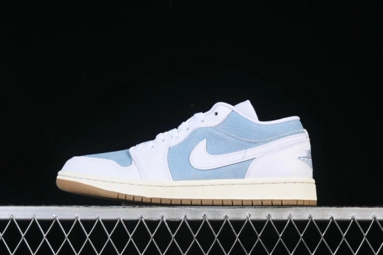 Nike Air Jordan 1 Low Denim Worn Blue Retro Basketball Shoes - HQ2004-400