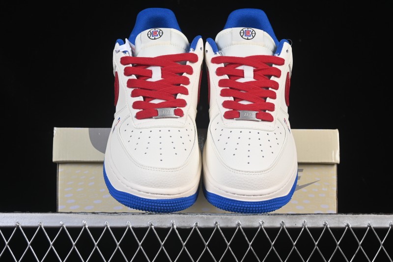 Nike Air Force 1 '07 Low NBA Collaboration Clippers Blue Red Casual Sneakers - QW5606-274
