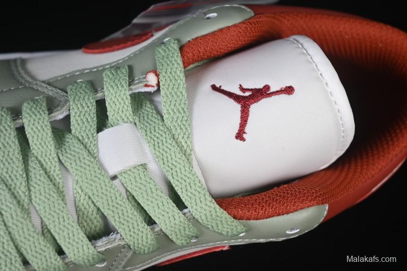 Nike Air Jordan 1 Low AJ1 White Green Red Low-top Casual Skate Shoes - 553558-133