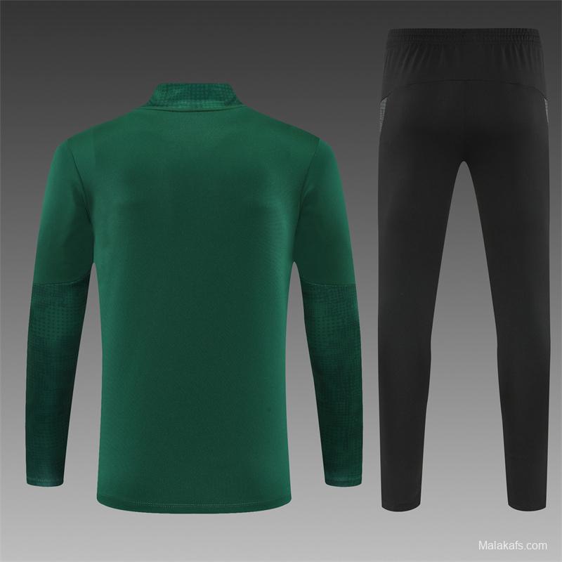 25/26 AC Milan Green Camouflage Half Zipper Jacket+Long Pants