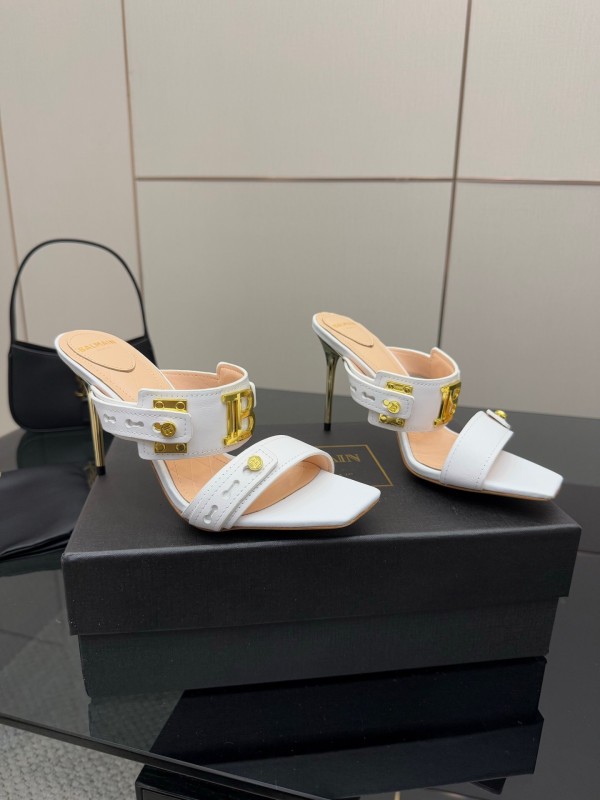 Balmain 2025 SS Metal Heel High Heel Sandals - KFY00320