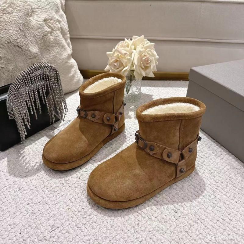 Balenciaga F022 Wool Short Boots Snow Boots - F022