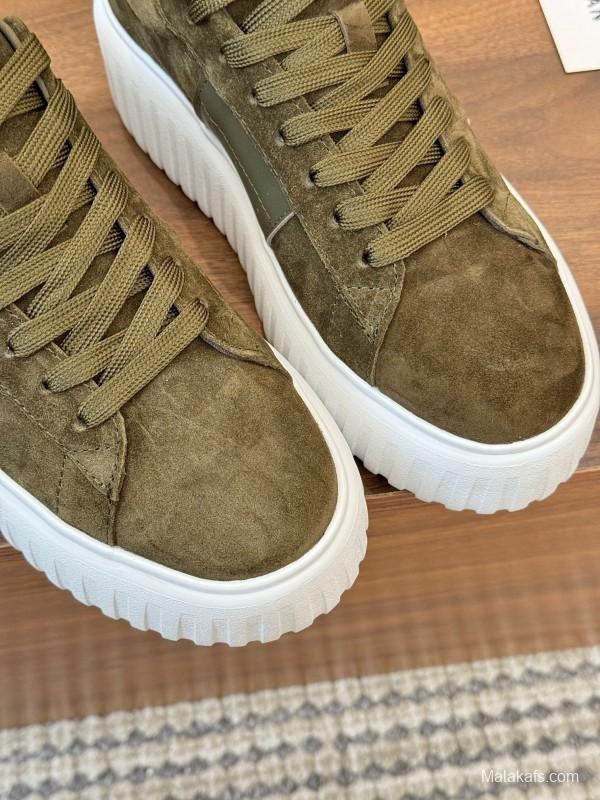 Hogan H-STRIPES Series Couple Thick Sole Biscuit Sneakers Casual Sports Shoes - AS00310