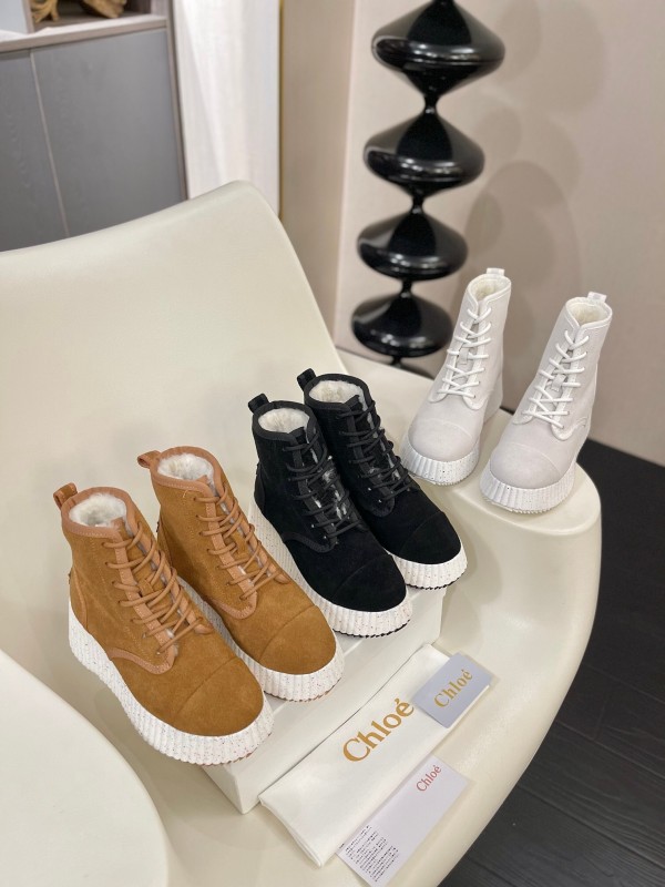 Chloe 2025 SS New Snow Boots with Imported Suede and Genuine Wool - LY00350