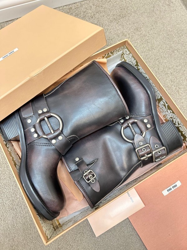 Miu Miu Fall/Winter 2025 Limited Edition Punk Style Martin Boots - LY00500