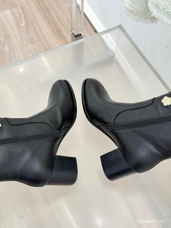 Chanel 2025/SS Double C Metal Buckle High Heel Boots - KFY00530