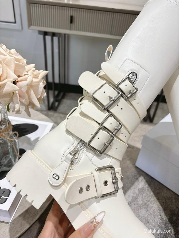 Dior 2025/SS Punk Style Strap Ankle Boots - KFY00470