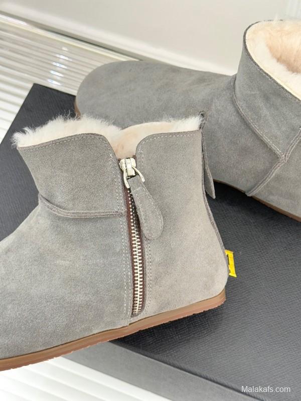ALAIA Minimalist Side Zipper Retro Snow Boots - KFY00320