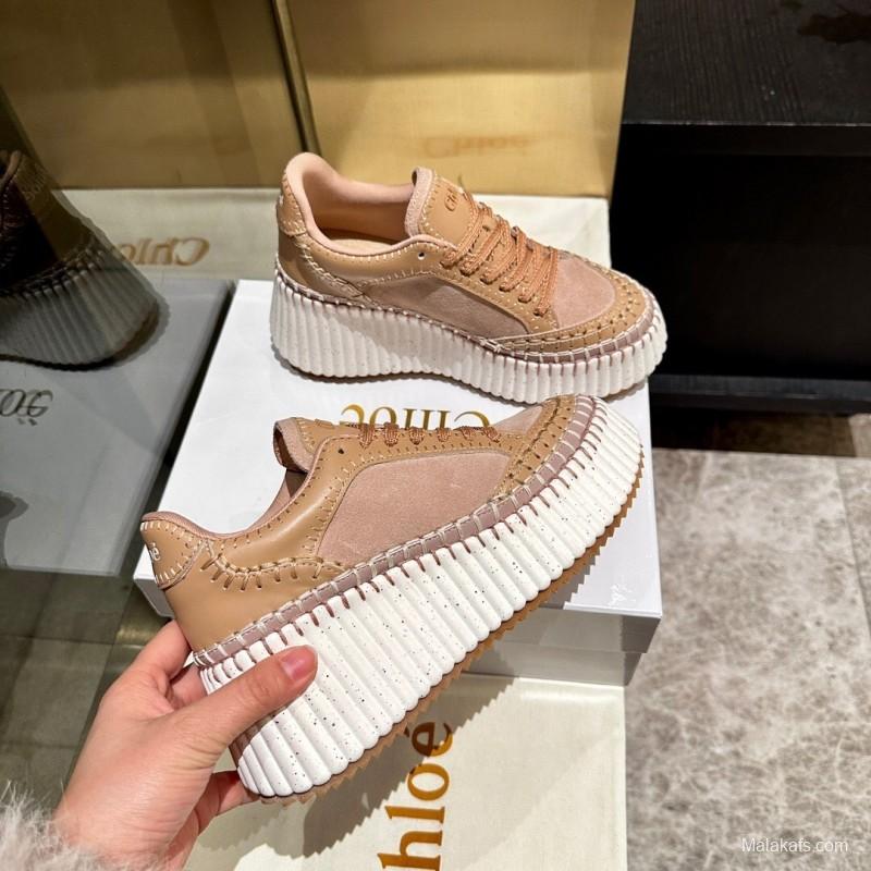 Chloe 2025/SS Hand-Stitched Mark Line Casual Shoes - LY00350