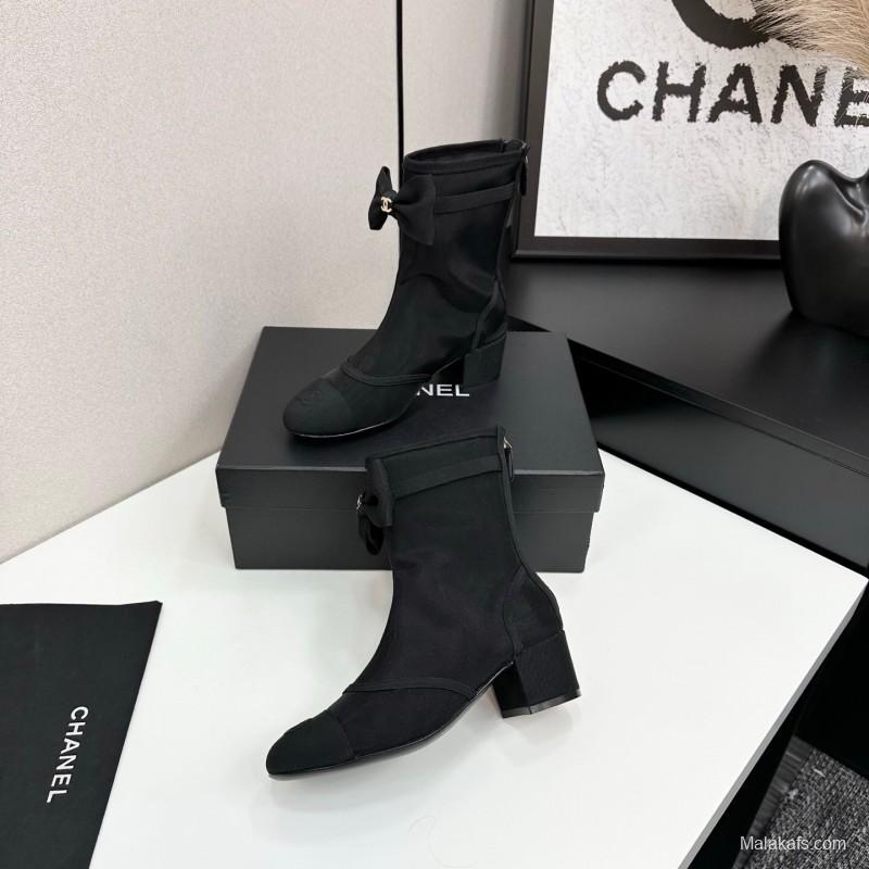 Chanel 2025 SS Classic Bow Ankle Boots - LY00