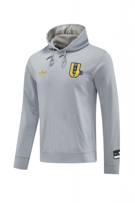 25/26 Manchester United Gray Half Zipper Jacket+Long Pants S-2XL