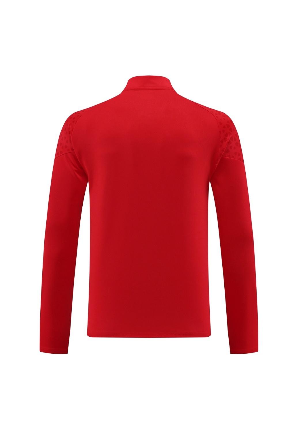 23/24 AC Milan Red S-2XL Half Zipper Jacket+Long Pants