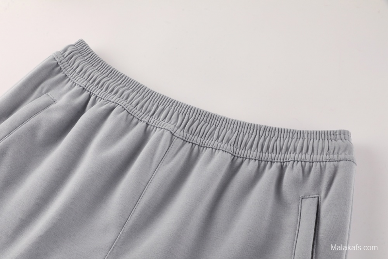 25/26 Manchester United Gray Half Zipper Jacket+Long Pants S-2XL