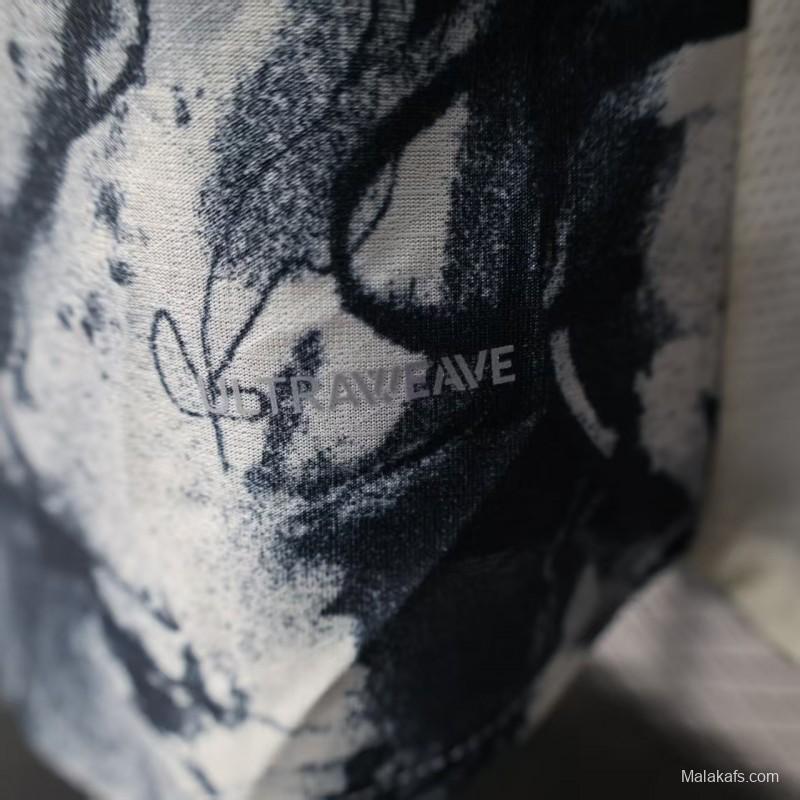 25/26 Player Version Manchester City White with Black Marble Abstract Art Pattern Jersey