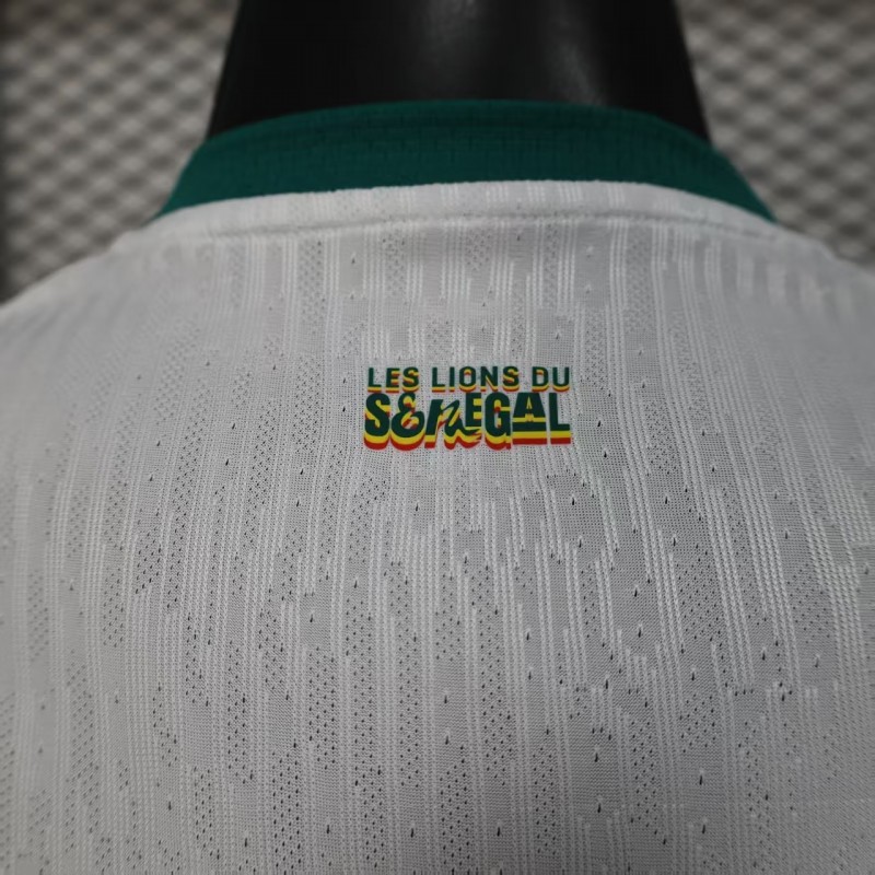 25/26 Player Version  Senegal Away White with African Traditional Pattern Jersey