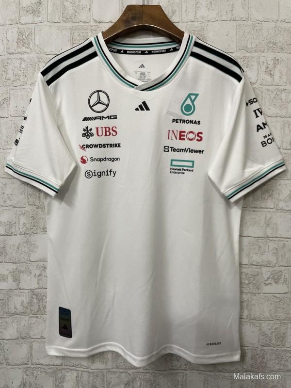 2026 F1 Mercedes-AMG Petronas F1 Team White with Teal and Black Trim Jersey