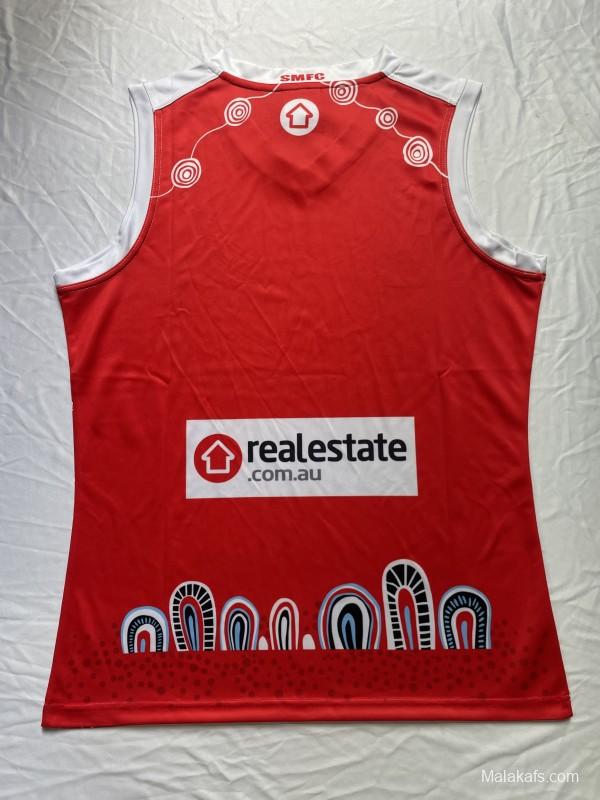 25/26 Sydney Swans White with Red Aboriginal Art Jersey