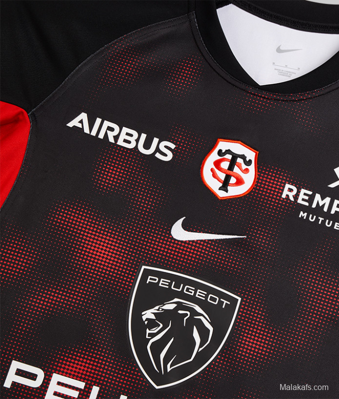 24/25 Stade Toulousain Black with Red Digital Camo Pattern Home Jersey