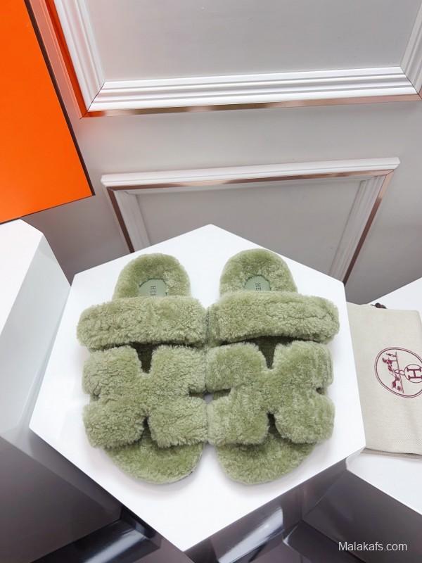 H Erijus Shoes 2025 Spring Summer Collection Genuine Fur Slippers - LY00270
