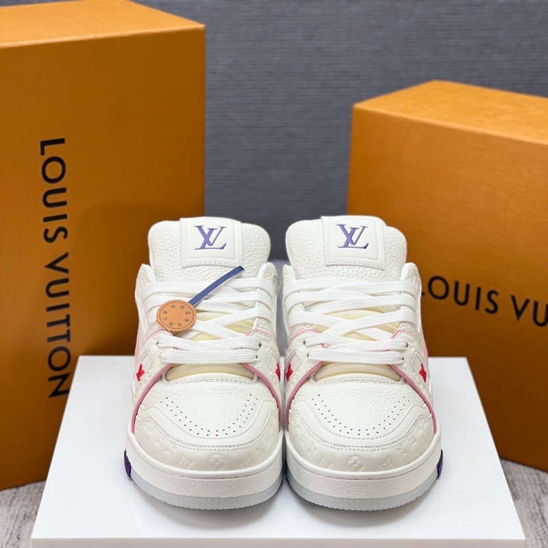 Louis Vuitton Trainer Retro Basketball-Inspired Sneakers with Mixed Materials - LY00430