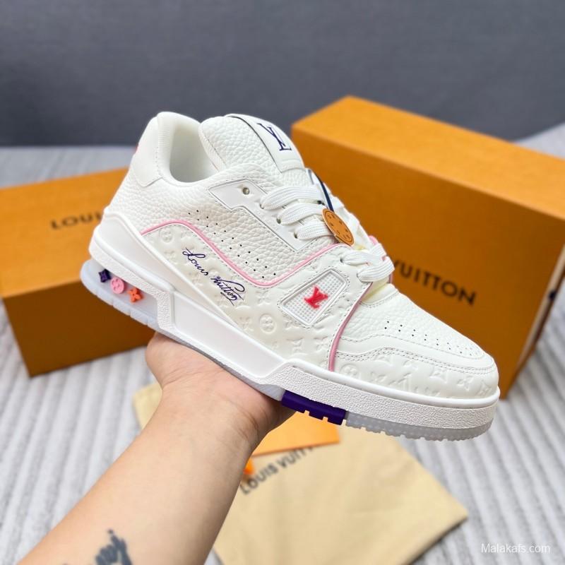 Louis Vuitton Trainer Retro Basketball-Inspired Sneakers with Mixed Materials - LY00430