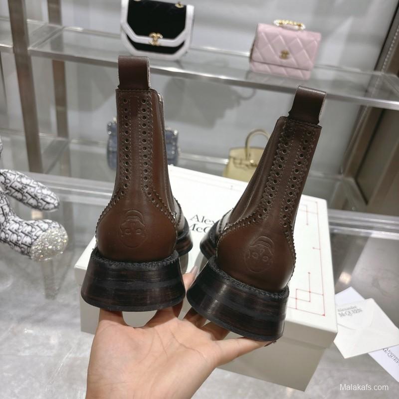 Alexander McQUEEN Retro Chelsea Short Boots Spring Autumn Collection - KFY00340