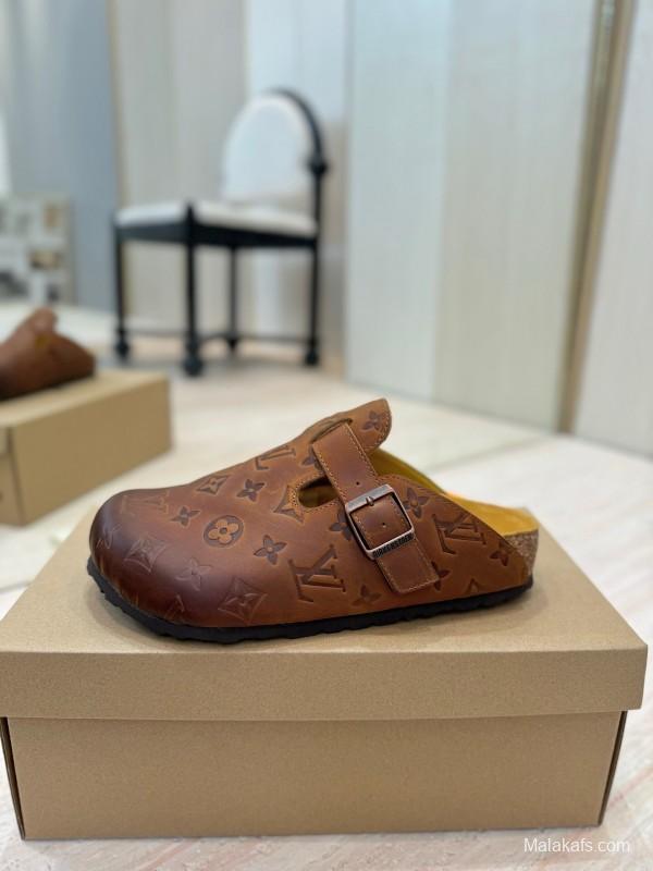 Louis Vuitton Louis Vuitton × BIRKENSTOCK Boston Closed-Toe Soft Sole Mule Slippers - KFY00300