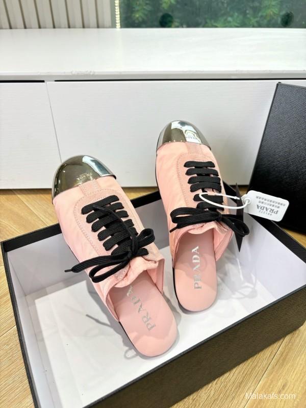Prada 2025 SS Metal Toe Thin Sole Trainer Casual Shoes - LY00270