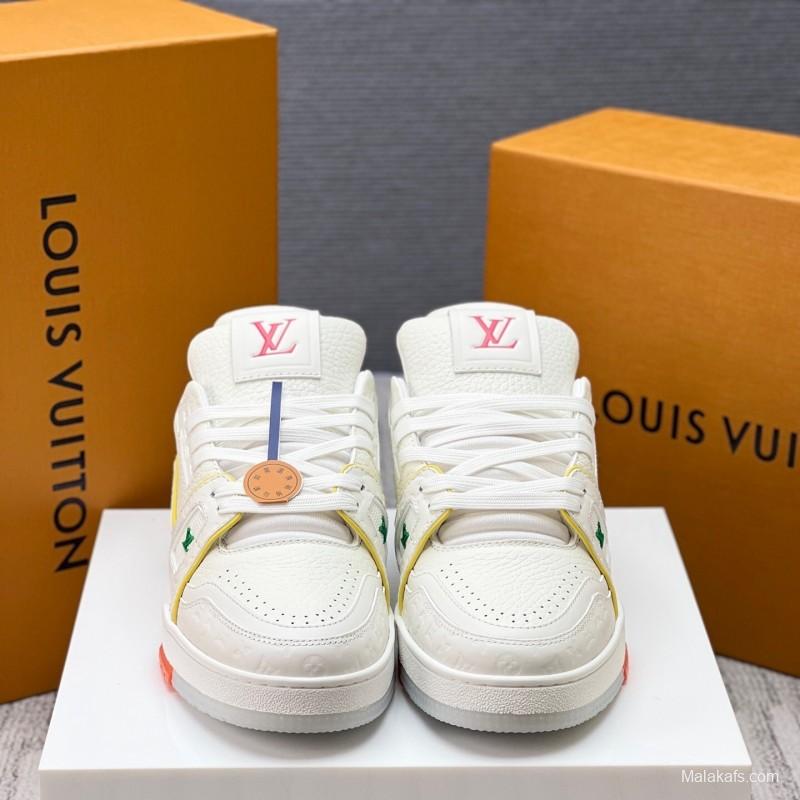 Louis Vuitton Trainer Retro Basketball-Inspired Sneakers with Mixed Materials - LY00430