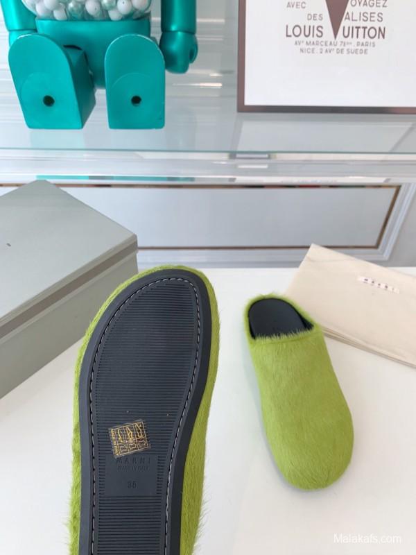 Marni 2025/SS Mule Shoes with Pony Hair - LY00