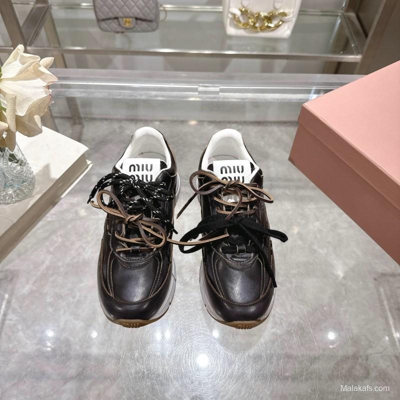 Miu Miu 2025 SS Dad Shoes Retro Style Athletic Sneakers - KFY00300/KFY00320