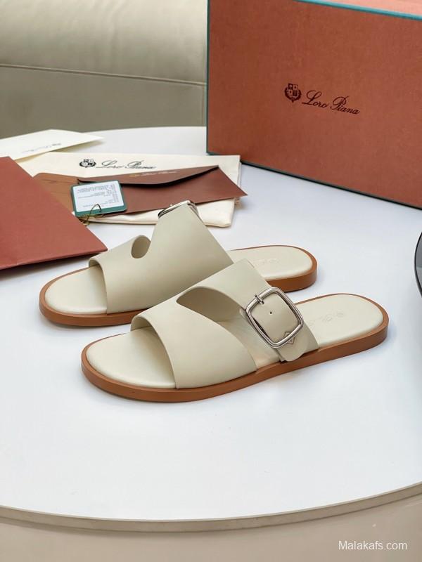Loro Piana 2025 SS Men's Spring Summer Slippers with High-Quality Stitching and Original Sole - AS00250