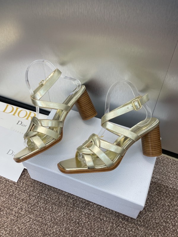 Dior D-Club Jelly Color Hollow Layered Cross Strap High Heel Women Shoes - KFY00290