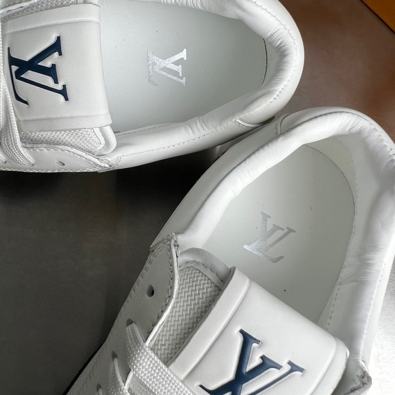 Lv Run Away Leather Round Toe Lace-Up Low Top Casual Shoes Men's - YC