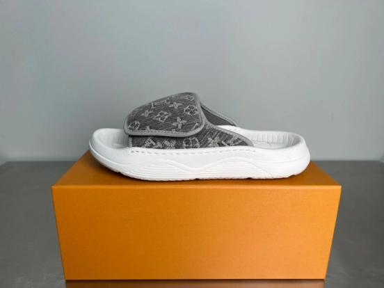 Louis Vuitton Miami Mule Slippers with Hook and Loop Fastener - YC