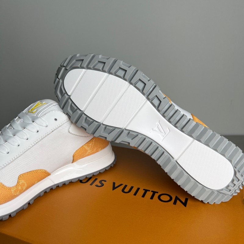 Lv Run Away Calfskin Leather Round Toe Lace-Up Low Top Casual Shoes Men's - YC