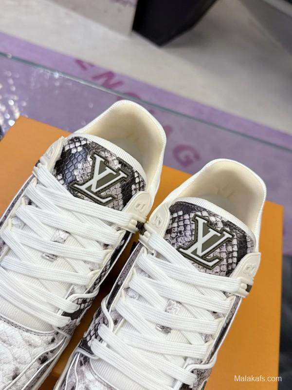 Louis Vuitton LV Trainer Maxi Sneakers Head Grain Ostrich Pattern Series - AS00400
